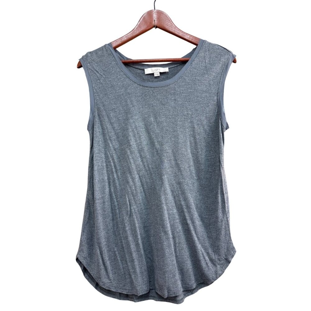 Ann Taylor Loft Grey Sleeveless Top M Rayon Blend